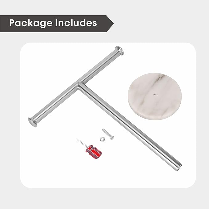 Songtec Hand Towel Holder Stand, Fingertip Towel Rack with Heavy Marble Base, Accessories Jewelry Stand (Marble Base, Brushed Nickel)