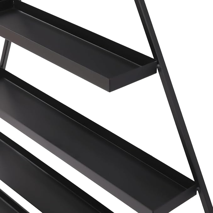 Wall-Mounted Nail Polish Rack, Set of 6 Triangular Blcak Nail Polish Shelf 5-Tier Lipstick Perfume Cosmetic Display Shelf for Home Spa Nail Salon Shop