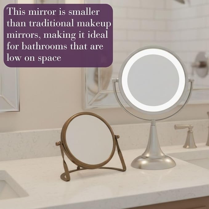 Small 5X Magnifying Mirror - 5.5" Makeup Mirror in Bronze Finish - Model MC113BZP