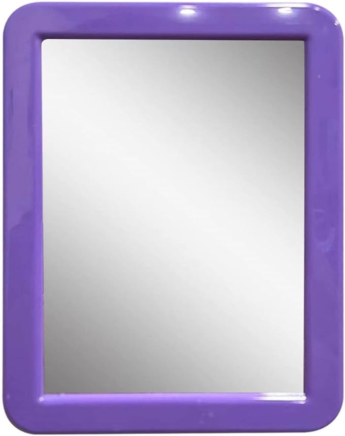 Locker Mirror Magnetic for Girls Locker, Purple 5" x 7" - Real Glass Magnetic Mirror for School Locker, Office, Home
