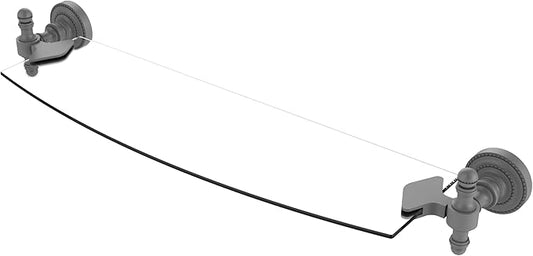 Allied Brass RD-33/18-GYM Retro Dot 18 Inch Glass Shelf, Matte Gray