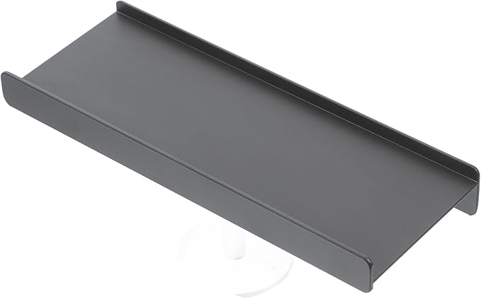 Beavorty Wall Mounted Floating Bathroom Shelf 12 Inch Aluminum Alloy Gunmetal Gray with Lip Edge, Space-Saving Wall Shelf for Toiletries and Makeup Organizing in Bathroom