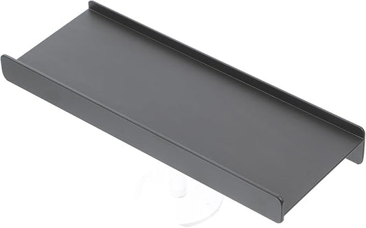Beavorty Wall Mounted Floating Bathroom Shelf 12 Inch Aluminum Alloy Gunmetal Gray with Lip Edge, Space-Saving Wall Shelf for Toiletries and Makeup Organizing in Bathroom
