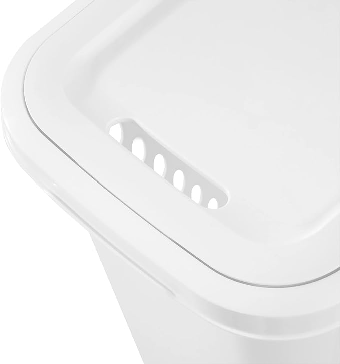 4-Pack Slim & Tall Heavy-Duty Plastic Laundry Hamper with Lift-top and Reinforced Handles for Easy Clothes Transport, 1.75 Bushels Capacity,Suitable for Dorm,Laundryroom,Bathroom,Bedroom Closets,White