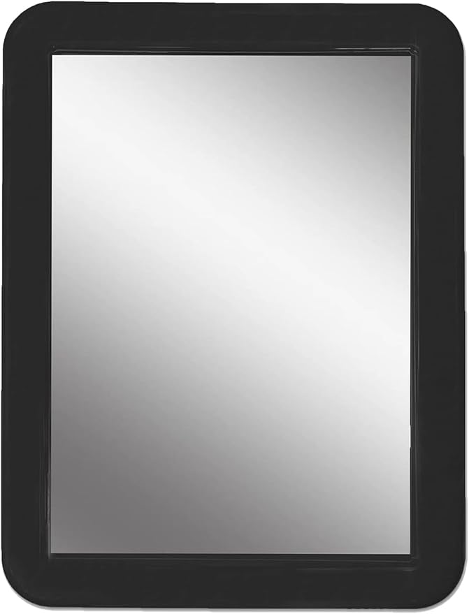 MIHAGUTY Magnetic Locker Mirror,5" x 7" Small Mirrors School Locker, Bathroom, Household Refrigerator, Locker Accessory, Office Cabinets, and Home (Black)