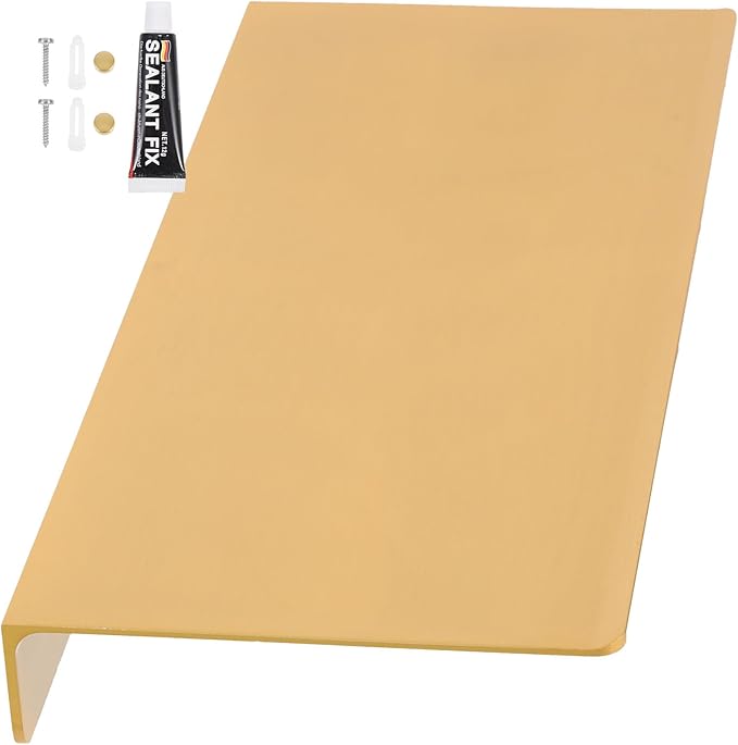 Homoyoyo Punch-Free Wall Mounted Shelf 30cm Brushed Gold Aluminum Floating Utility Shelf for Bathroom Storage Adhesive Display Rack for Home Organization