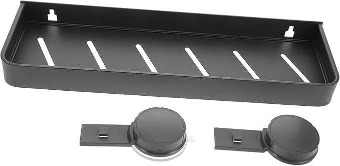 STOBAZA No Drill Suction Cup Wall Shelf for Toiletries Makeup Easy Installation Modern Design for Smooth Surfaces Enhances Bathroom Decor