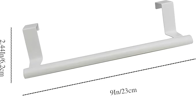 2Pack 9Inch Stainless Steel Over Cabinet Door Towel Bar Holders(White)