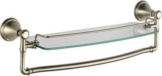 Delta 79710-SS Cassidy 18-in Glass Shelf with Towel Bar in Stainless Steel