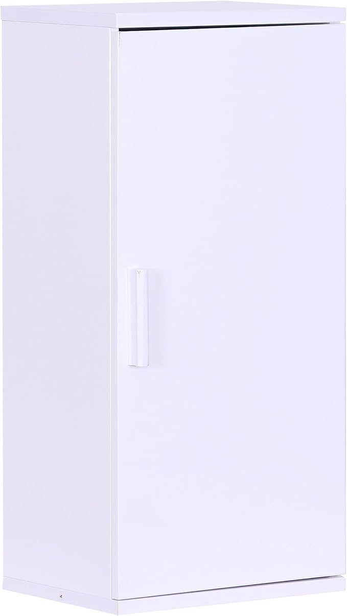 Relaxdays bathroom wall cabinet, 2 shelves, HxWxD: 62 x 30 x 21 cm, adjustable shelf, slim design, MDF, white, 100% Fibreboard
