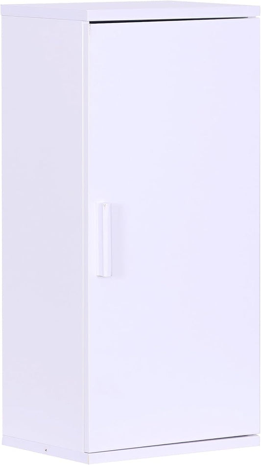 Relaxdays bathroom wall cabinet, 2 shelves, HxWxD: 62 x 30 x 21 cm, adjustable shelf, slim design, MDF, white, 100% Fibreboard