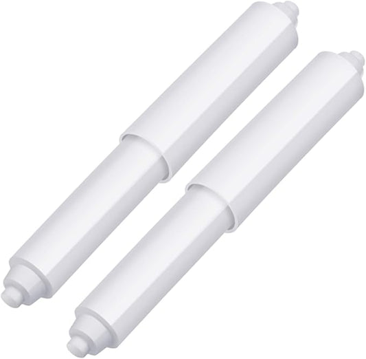 Shappy 2 Pcs Universal Toilet Paper Holder Replacement Rod Spring Loaded Plastic Retractable Paper Replacement Rod Toilet Tissue Roll Holder Insert for Bathroom Home Fixture Accessories(White)
