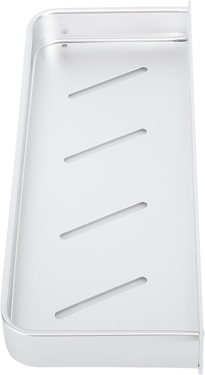 Tbest Wall Mounted Bathroom Storage Rack, Space Aluminum Shelf for Bathroom with Hooks, Drill Mounted Toilet Storage Shelf (30cm)