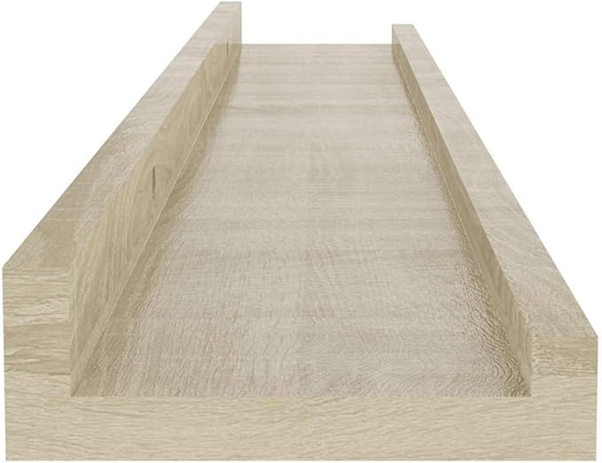 Wall Shelves Set of 4, Floating for Wall Decor, Sonoma Oak Finish MDF Wood 23.6 Inch, Modern Display Shelves for Living Room, Bedroom, Bathroom, Easy to Install, Holds 11 lbs Each