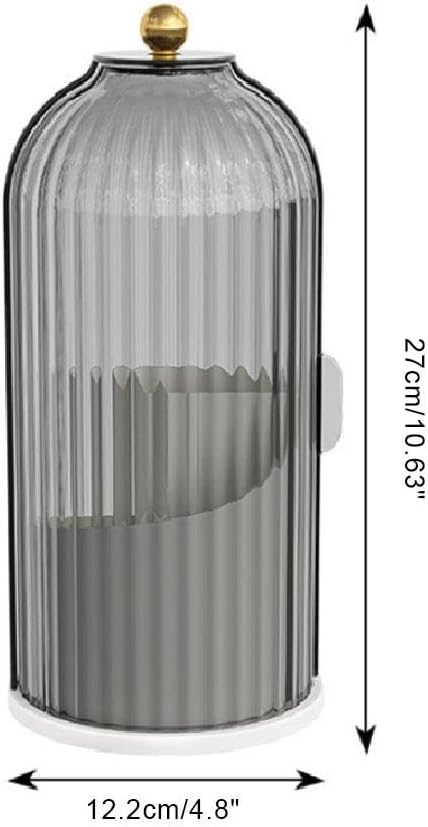 Makeup Brush Holder Organizer with Cover, 360?? Rotating Dustproof Make up Brush Holder Cosmetic Tools Organizer for Vanity, Concealed Toothbrush Holder for Bathroom Countertop