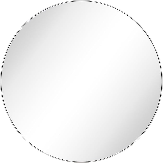 Surface Mount Polished Nickel Round CircleBathroom Medicine Cabinet with Mirror Circlular Shaped Stainless Steel Metal Framed Medicine Cabinets Bathroom Cabinet with Mirror 24'' Diameter