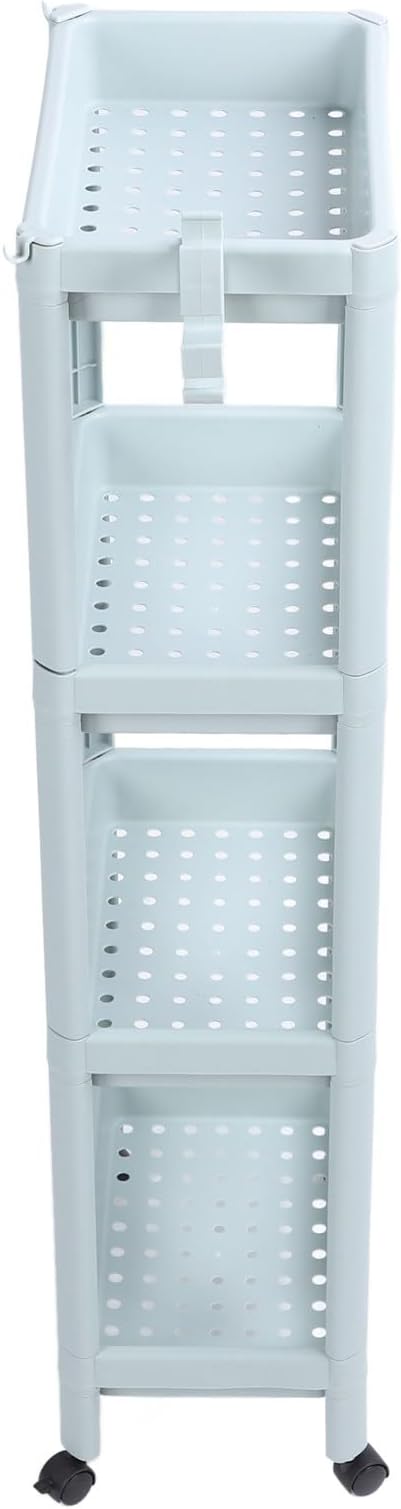Bathroom Floor Shelf, Bathroom Storage, Open Shelf, Freestanding Corner Shelves, Shelves, Storage Shelves, Nordic (4 Layers (with Wheels)