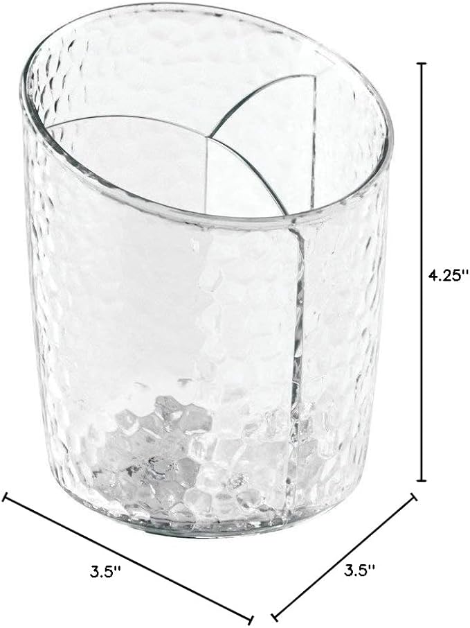InterDesign Rain Cosmetic Organizer Cup for Vanity Cabinet, Clear