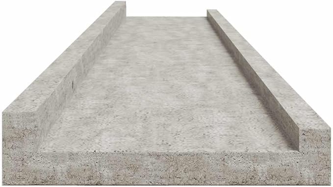 Wall Shelf Set of 2 Floating Shelves 39.4 Inch Modern Concrete Grey MDF Storage Display Ledge for Living Room Bedroom Office