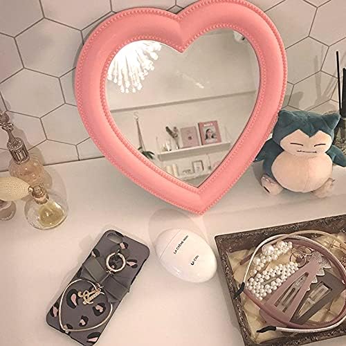 Utavu Makeup Mirror Heart Shape Wall Desktop Mirror Cosmetic Vanity Mirror for Women Ladies Friends Gift