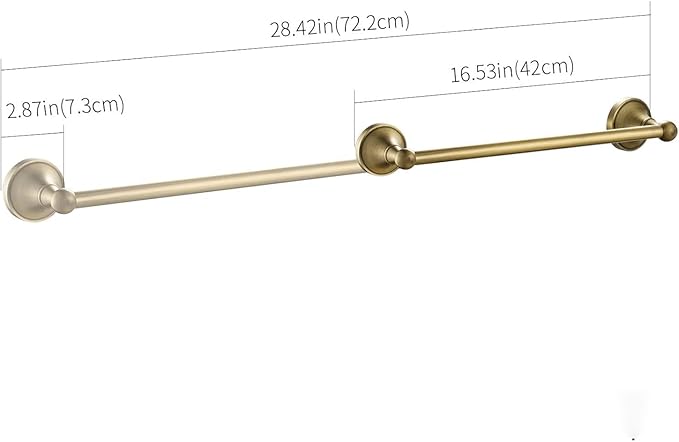 Antique Brass Towel Bar,Adjustable Towel Holder Rod Antique,Brass Towel Bar Rail Bathroom Accessories Wall Mount Expandable 15.2 to 27.8 Inch