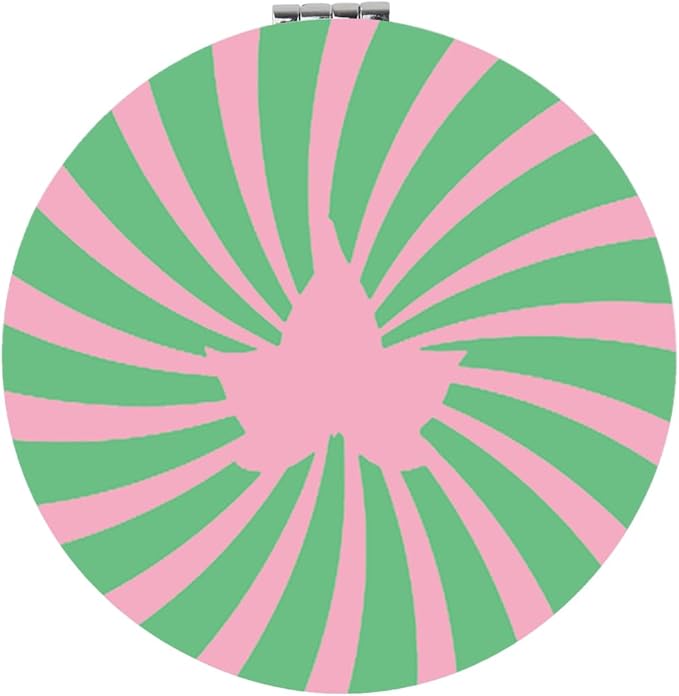 WUSUANED Pink and Green Leaf Makeup Mirror Sorority Sisters Inspired Mirror Sorority Leaf Gift Greek Sorority Paraphernalia Gifts