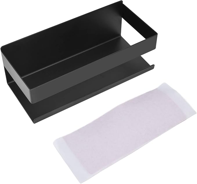 Hilitand Single Tier Shelf Toiletries and Cosmetics Storage Rack, Matte Black Bathroom Kitchen Organizer, No Drilling Installation