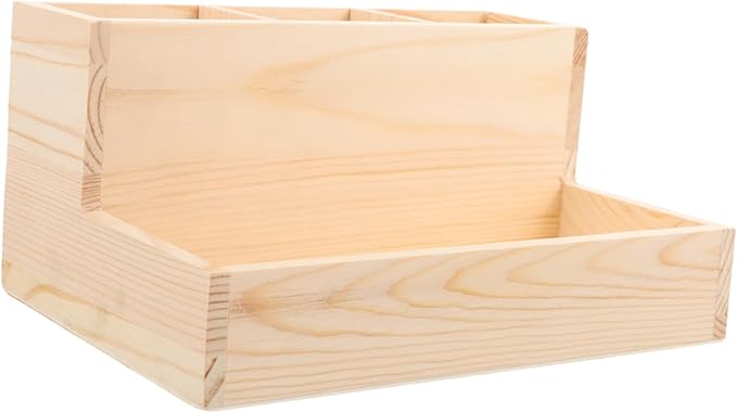 Wooden Makeup Organizer Small Makeup Storage Brush Holder Nail Polish Organizer Box