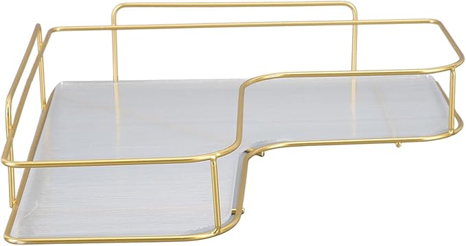 Corner Bathroom Organizer Shelf, Large Capacity Corner Storage Rack, Acrylic and Iron Frame with Adjustable Shelves, Rustproof Bathroom Shelf Organizer for Toilet Kitchen Dressing (Wall Mounted