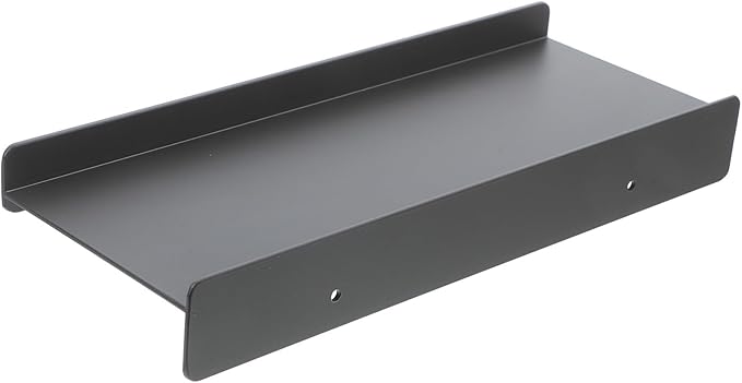 ULTECHNOVO Metal Floating Shelf 12 Inch Bathroom Wall Mounted Organizer Aluminum Alloy Heavy Duty Storage Rack for Perfume and Makeup, Gunmetal Gray, Space-Saving Shelf for Toilet