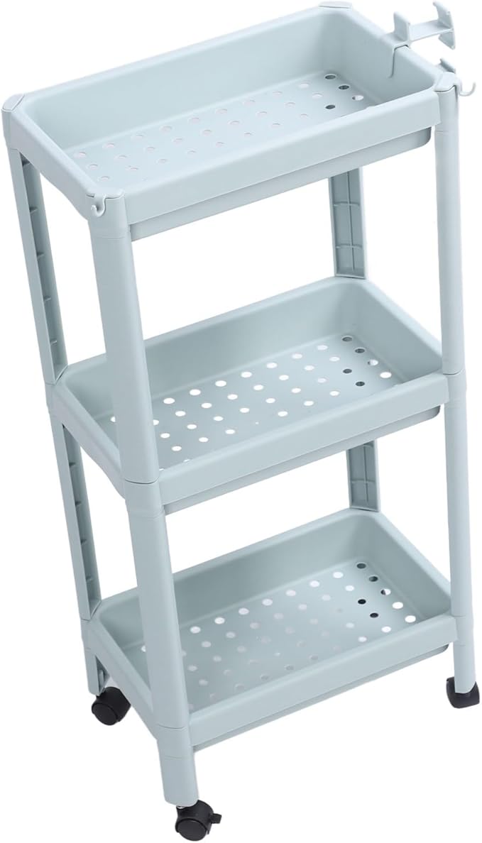 Bathroom Floor Shelf, Bathroom Storage, Open Shelf, Freestanding Corner Shelves, Shelves, Storage Shelves, Nordic (3 Layers (with Wheels)