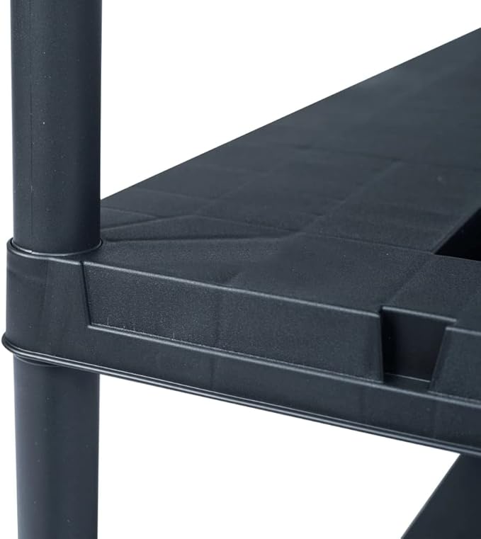 Storage Shelf Rack,Free Standing Storage Shelf, Modern Shelves for Kitchen Bathroom Warehouse, Office, Conference Room Black 485 Lb 35.4"X15.7"X54.3" Plastic