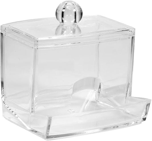 Haofy Clear Practical Cotton Swab Plastic Q-tip Makeup Storage Box Desktop Cosmetic Transparent Holder Case