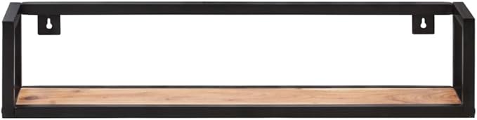 Industrial Wall Shelves Set of 2 Solid Acacia Wood 31.5 Inch Floating Shelves with 66lb Capacity for Living Room Bedroom Bathroom Kitchen Storage Decor