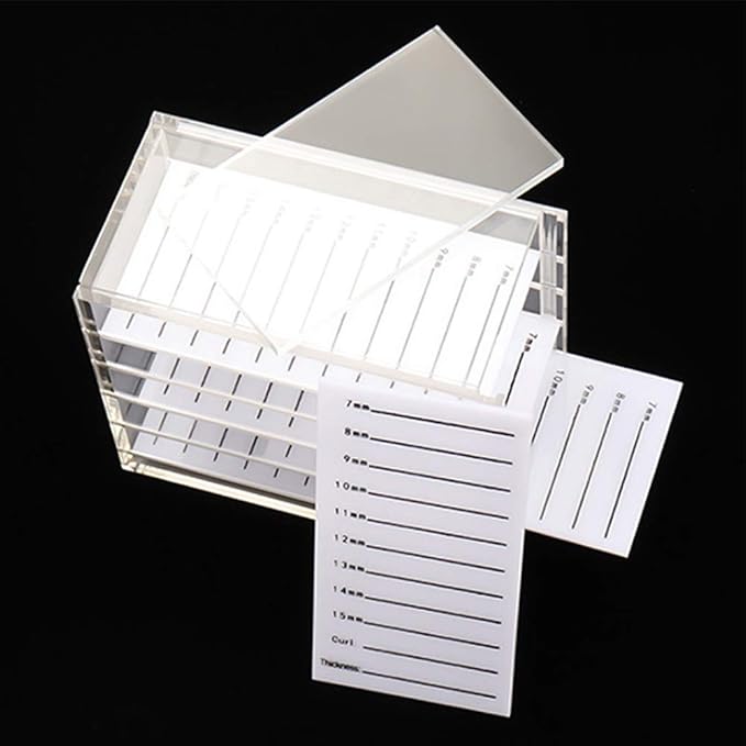 5-Layer Acrylic Plastic Eyelash Storage Box, Transparent, Minimalist Style, Beauty Salon, Bathroom, Dressing Table Organizer