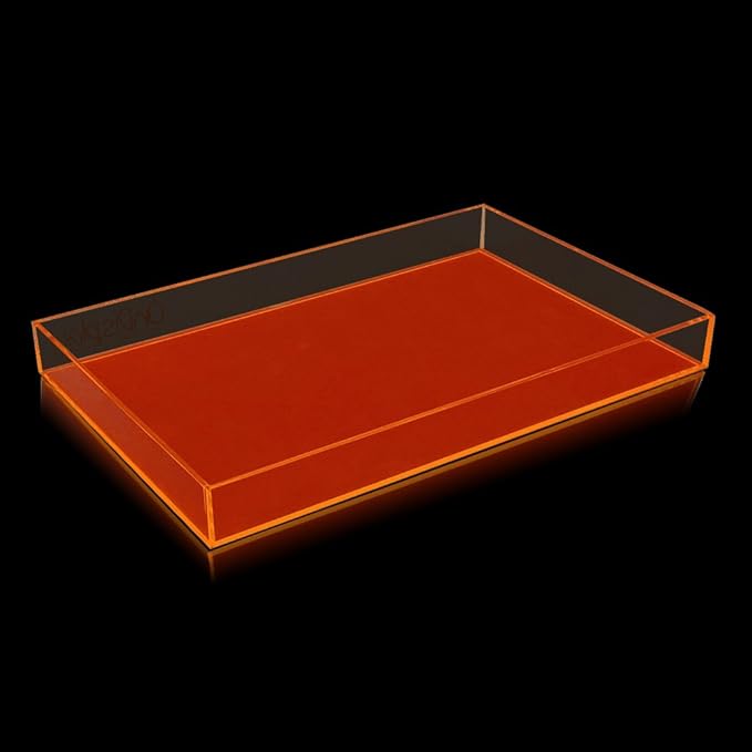OnDisplay Electric Neon Luxe Clear Acrylic Stackable Cosmetic/Jewelry Tray (Neon Pink)