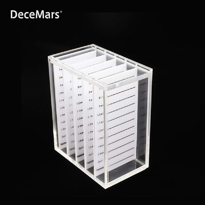 DeceMars 5 Layers Clear Acrylic False Eyelash Storage Box Eyelash Transparent Box Extension Tool Makeup Organizer Display Container Glue Pallet Lash Holder
