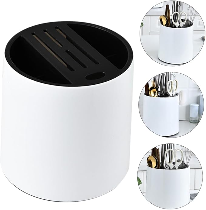 Glass Shelf for Bathroom ，Glass Aluminum，Multi-Compartment Cutlery Kitchen Knife Storage Rack Easy Drainage Plastic Material
