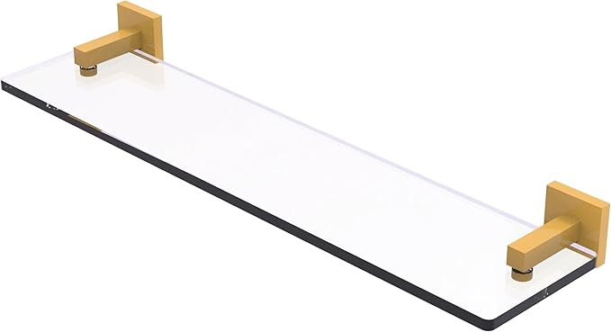 Allied Brass MT-1-22-SGL Montero Collection 22 Inch Glass Vanity Shelf with Beveled Edges, Spanish Gold