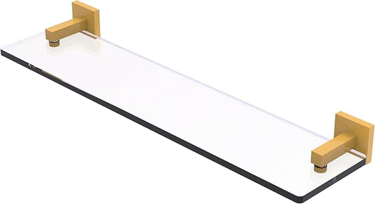Allied Brass MT-1-22-SGL Montero Collection 22 Inch Glass Vanity Shelf with Beveled Edges, Spanish Gold