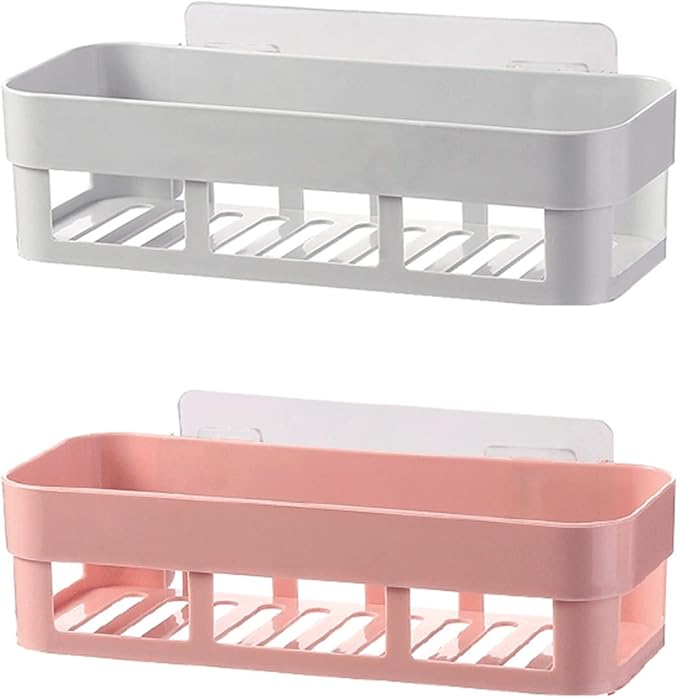Floating Shelves for Wall 2 Shelves Toilet Simple Plastic Storage Rack Toilet Washstand Wall Mounted Storage Rack Non Perforated Storage Rack Shelf Organizer Rack(B)