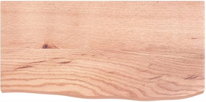 Solid Oak Wood Floating Shelf, 23.6-inch Rustic Wall Mounted Shelves with Live Edge for Bedroom, Living Room, Kitchen, Natural Varnished Storage Decor