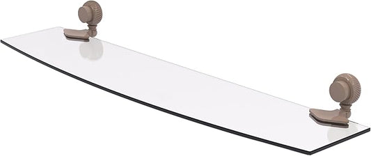 Allied Brass 433T/24-SHB Venus Collection 24 Inch Glass Shelf with Twist Accents, Shaded Beige