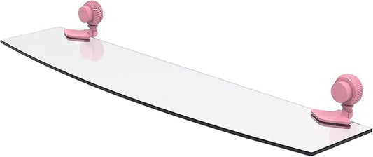 Allied Brass 433T/24-PNK Venus Collection 24 Inch Glass Shelf with Twist Accents, Pink