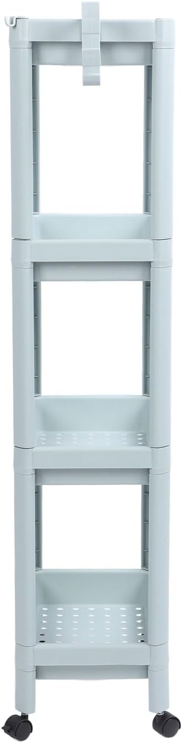 Bathroom Floor Shelf, Bathroom Storage, Open Shelf, Freestanding Corner Shelves, Shelves, Storage Shelves, Nordic (4 Layers (with Wheels)