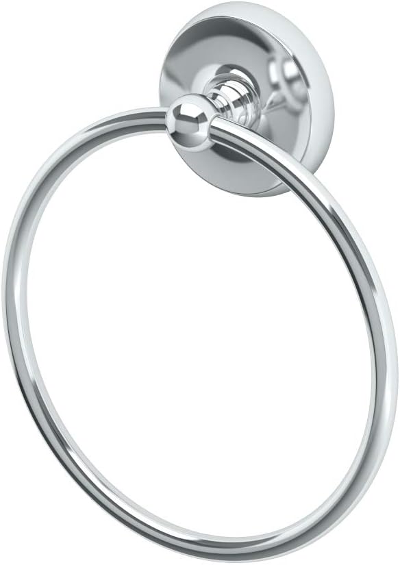Gatco 5073 Designer II Towel Ring, Wall-Mounted Bathroom Hand Towel Ring, 6.5" Face, Chrome Finish