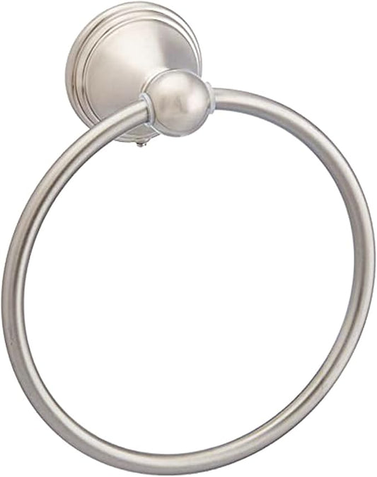 Amazon Basics Round Modern Towel Ring, 6.3-inch Diameter, Satin Nickel