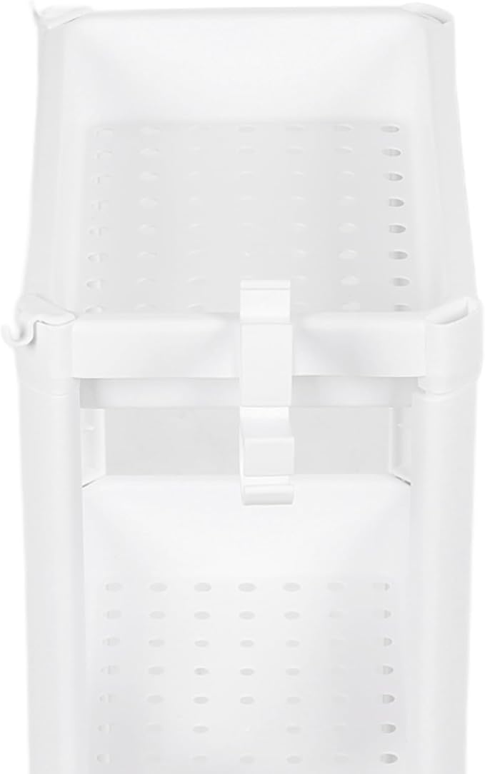 Narrow Freestanding Bathroom Shelf, Space Saving Storage Rack White Laundry Shelf for Bathroom Laundry Room Kitchen Bedroom Compact Areas (3 Tier)