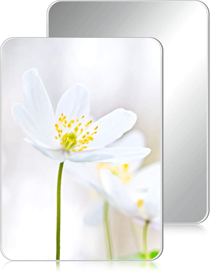 Blulu 2 Pcs Magnetic Locker Mirror Small Real Glass School Rectangular Locker Magnetic Makeup Mirror for Bathroom Household Refrigerator Cabinet(7.1 x 6 Inches)