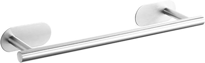 SEIDO Adhesive Towel Bar, Stainless Steel Towel Bar for Bathroom, 16 Inch Towel Racks for Bathroom, No Drilling Needed, Brushed Nickel